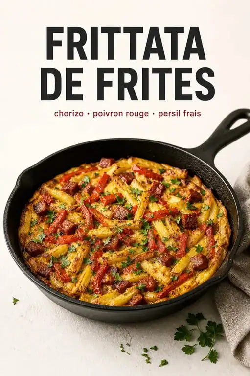 Frittata de frites au chorizo et poivrons, une recette pour cuisiner des restes de frites