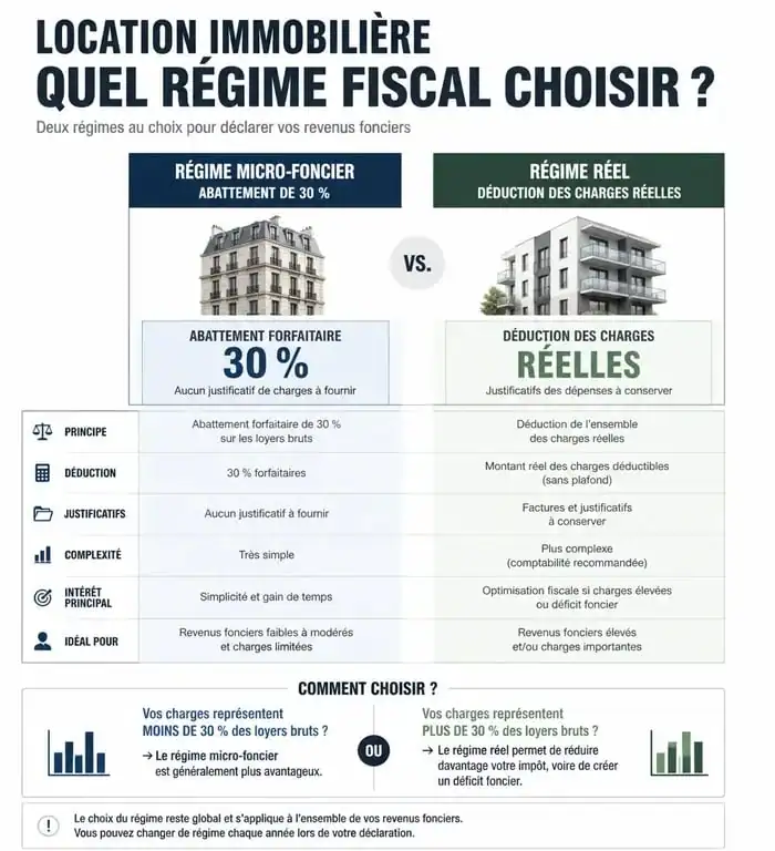 Comparatif des régimes fiscaux pour propriétaire louant son appartement : micro-foncier vs réel