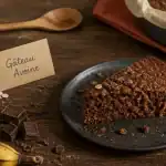 Gâteau au chocolat flocon d'avoine healthy, tranches, avoine et chocolat noir