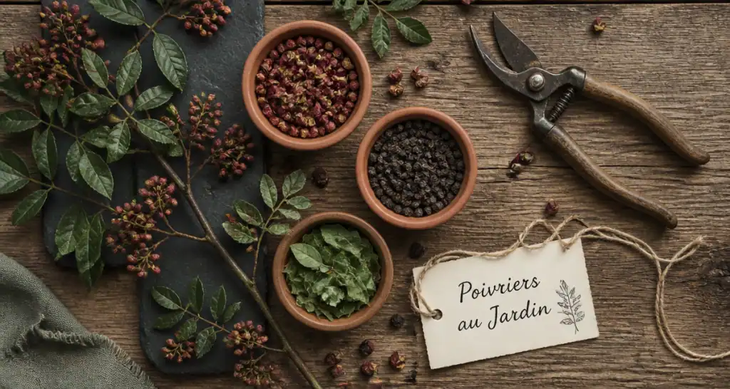 plante poivrier rameaux baies récolte jardin