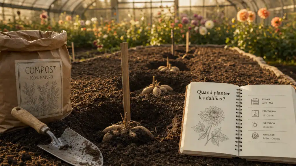 Quand planter les dahlias en pleine terre : repères météo et protection contre le gel