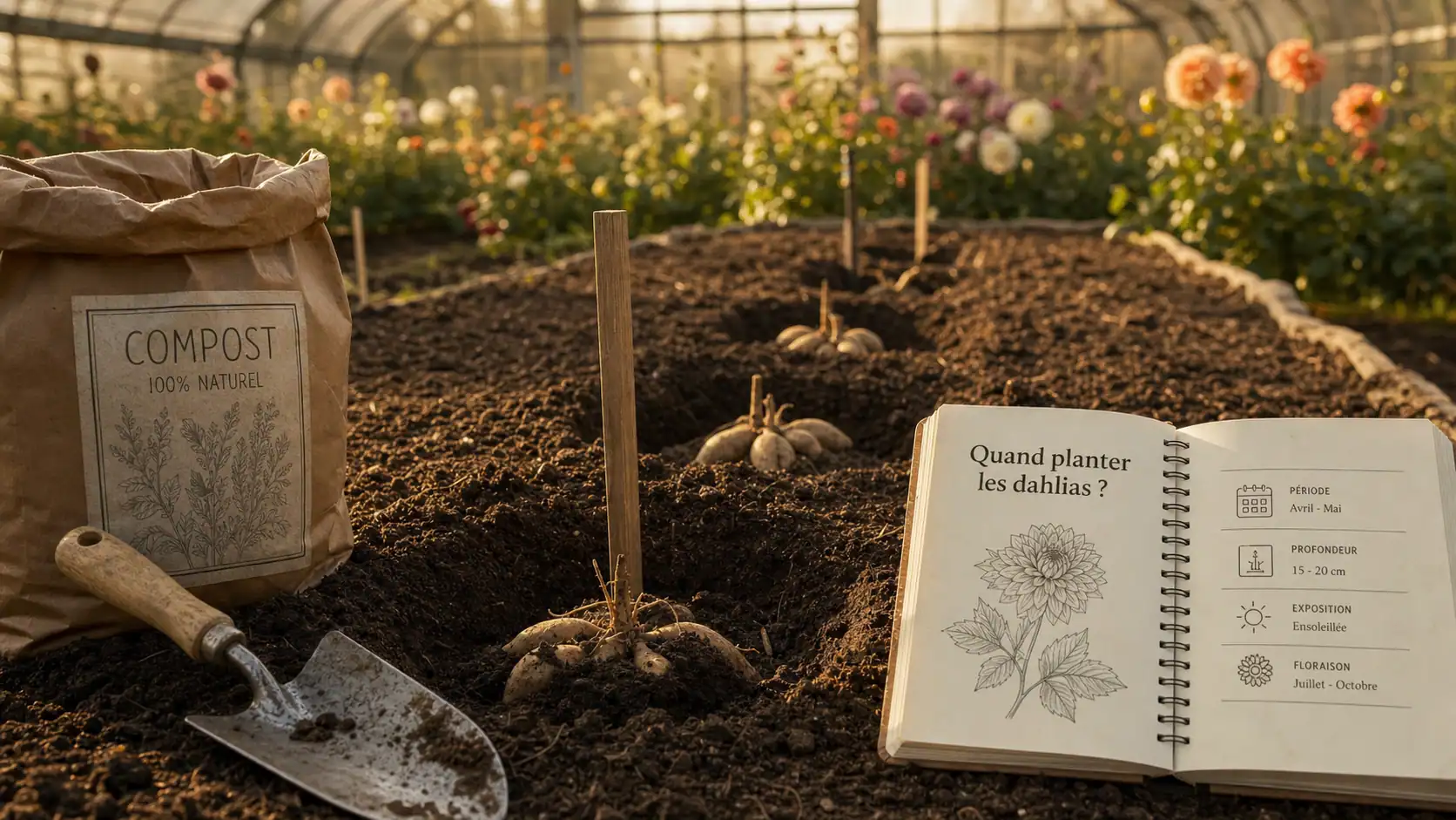 Quand planter les dahlias en pleine terre : repères météo et protection contre le gel