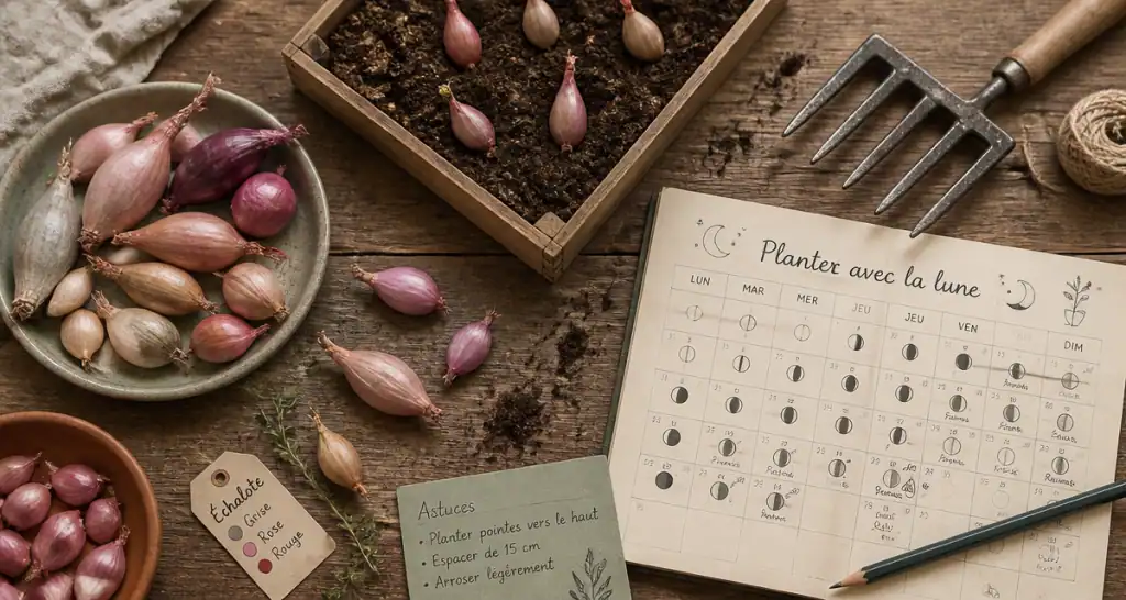 quand planter les échalotes avec la lune calendrier