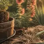 Que planter en juillet août fleurs : motte pralinée, goutte-à-goutte, paillage pour massifs.