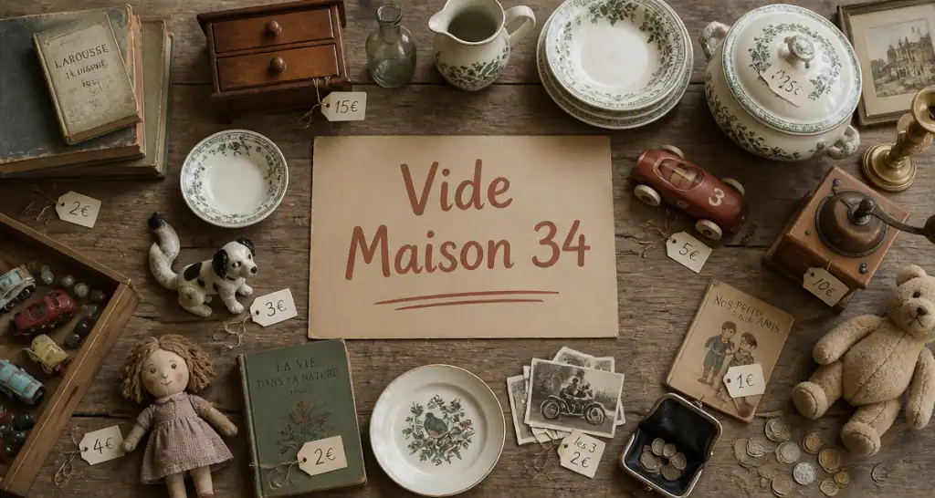 vide maison 34 table objets anciens