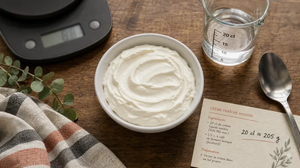 20 cl crème fraîche épaisse en gramme : 205 g