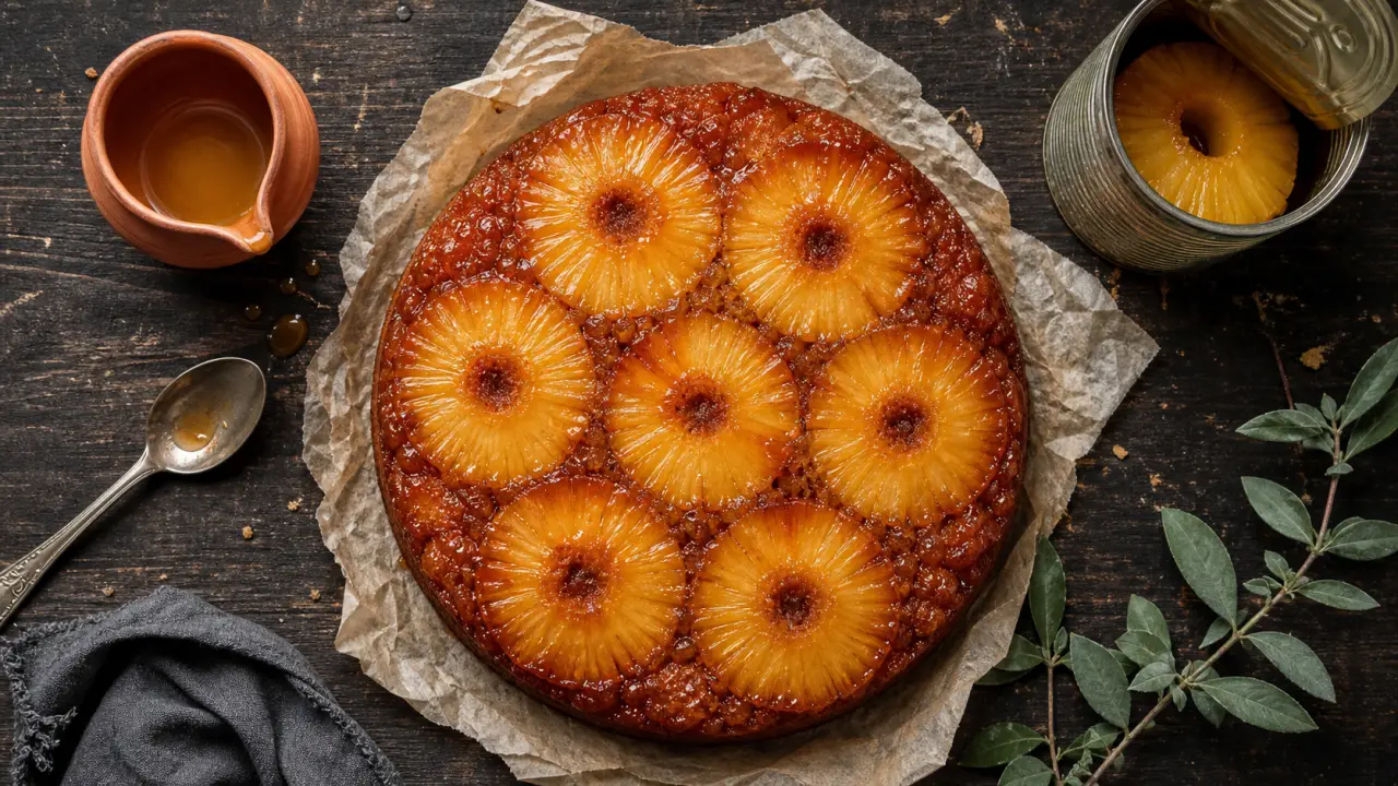 Dessert ananas : gâteau renversé caramélisé à l’ananas