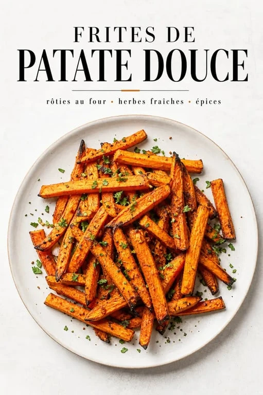 Frites de patate douce rôties au four en accompagnement d'un plat sain