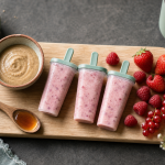 Glace healthy sans sorbetière aux fruits rouges, crème coco et sirop d’agave