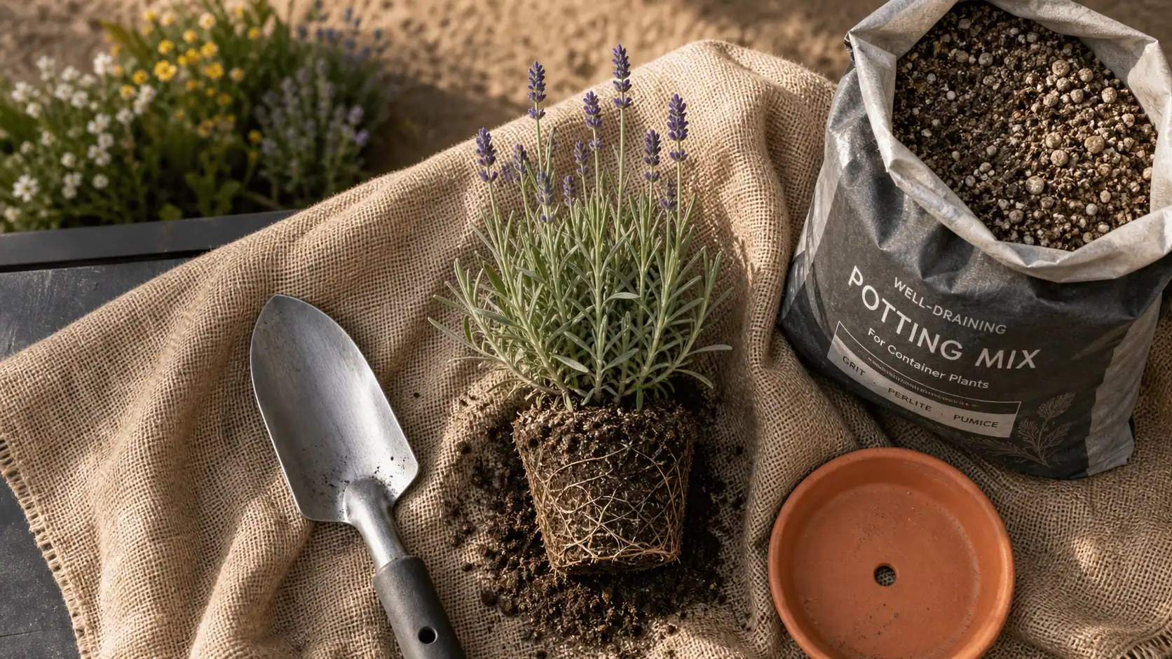 Quand planter la lavande : plant en motte, sol drainant