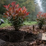 Quand planter photinia : motte rouge Red Robin en terre pour reprise rapide