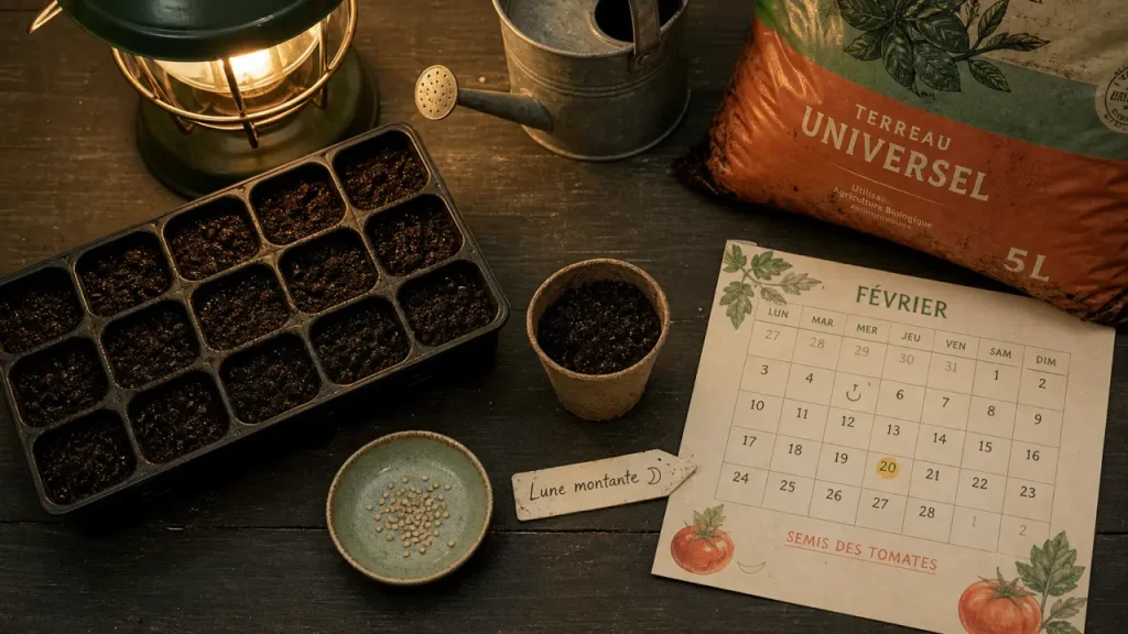 Quand semer les tomates avec la lune ? Février à avril, lune montante et 20°C
