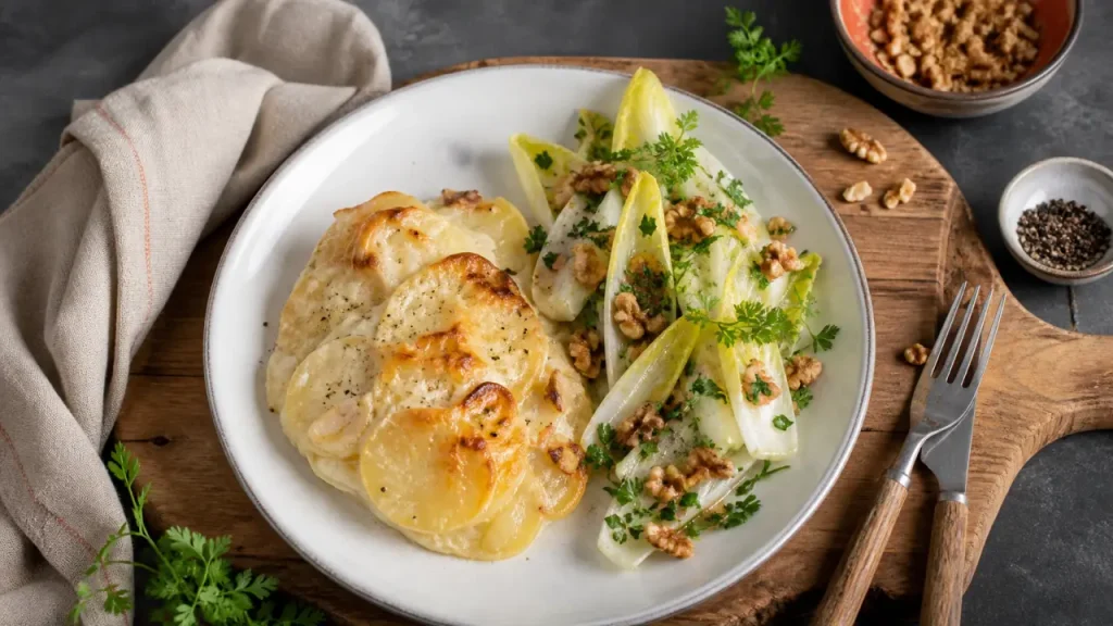 Avec un gratin dauphinois sans viande, misez sur des salades croquantes, des légumes rôtis et des protéines végétales