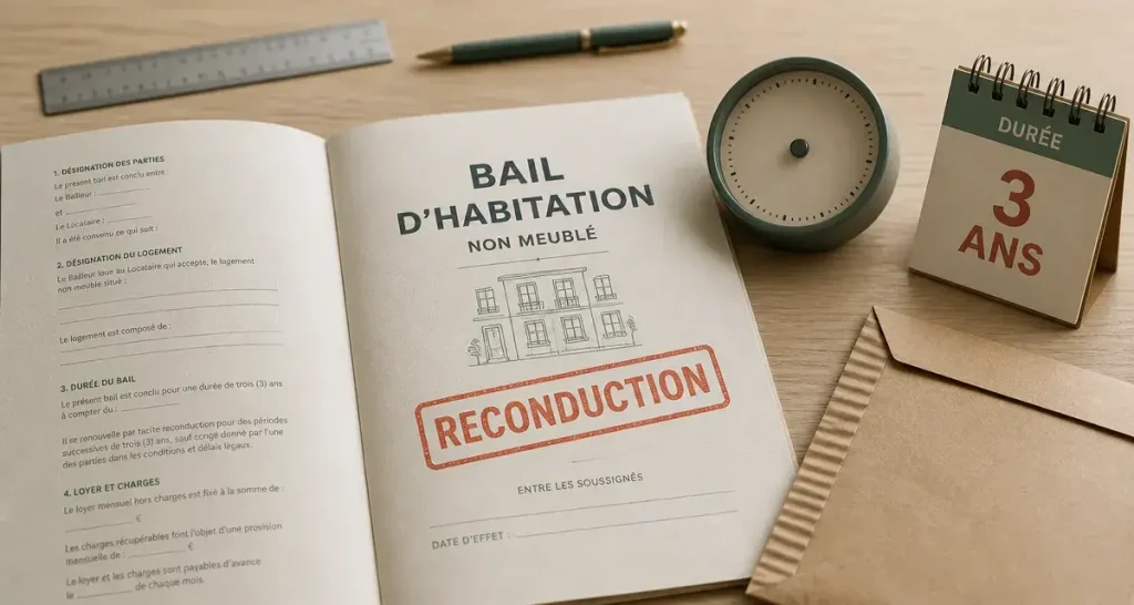 Reconduction tacite bail 3 ans, préavis 6 mois et clauses