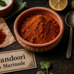 Tandoori epices et marinade : bol d’épices rouge-orangé