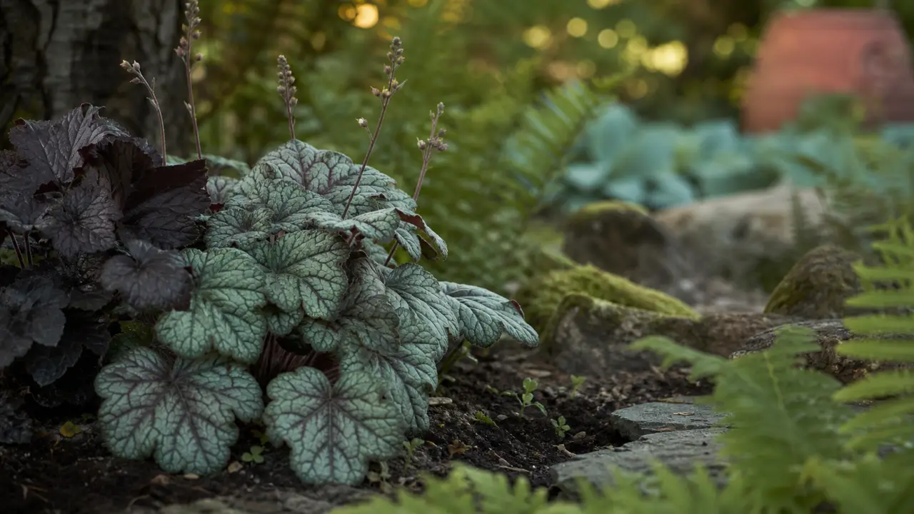 Les plus belles heuchères pour l’ombre : feuillages argent et pourpre, jardin