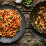 Recette italienne pâtes aux gambas : linguine aux sucs de gambas