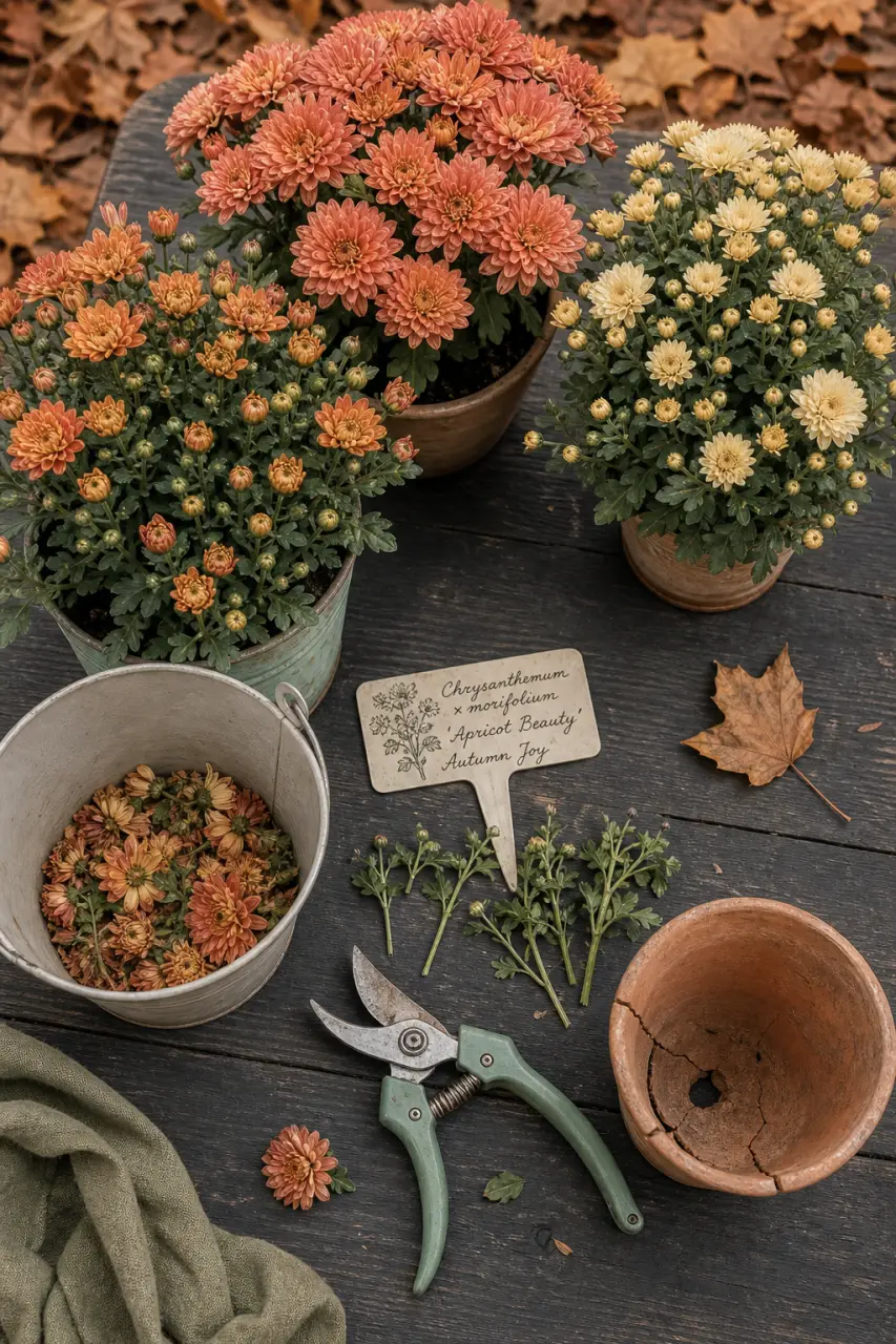 Taille chrysanthème : pincement en juin puis rabattre après la Toussaint