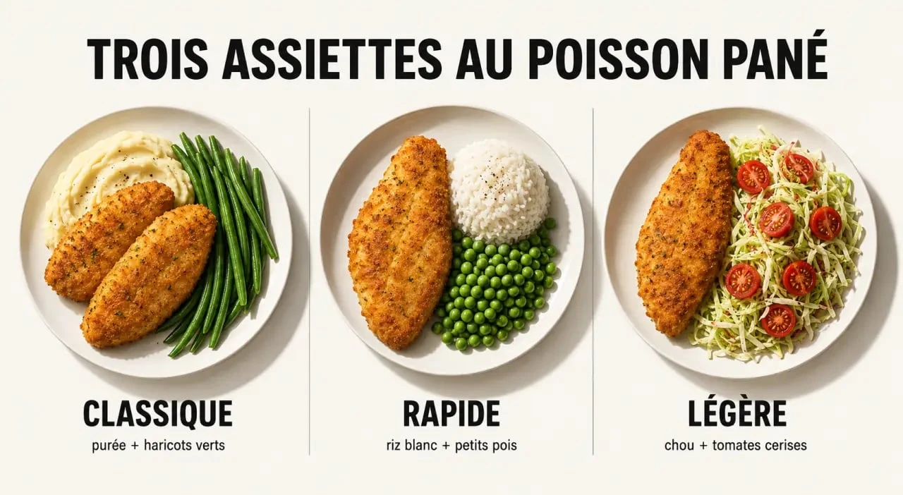 Idées d’accompagnement avec du poisson pané : trois assiettes simples et équilibrées