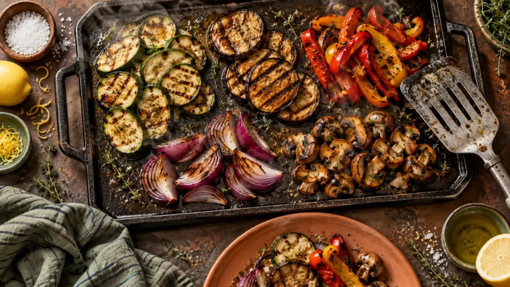 Légumes à la plancha : le feu trop vif qui les brûle avant de les attendrir