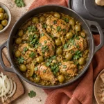 Recette poulet aux olives : poulet fondant en cocotte avec sauce