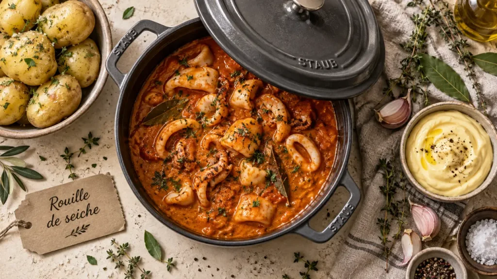 Rouille de seiche à la sétoise : 1 heure de mijotage pour une sauce qui nappe
