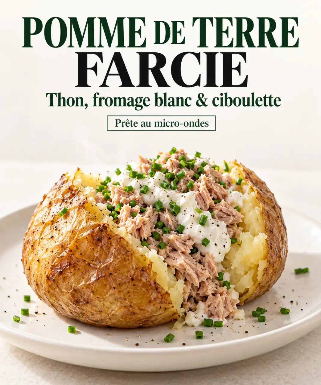 Plats au micro-ondes : pomme de terre garnie au thon et au fromage blanc