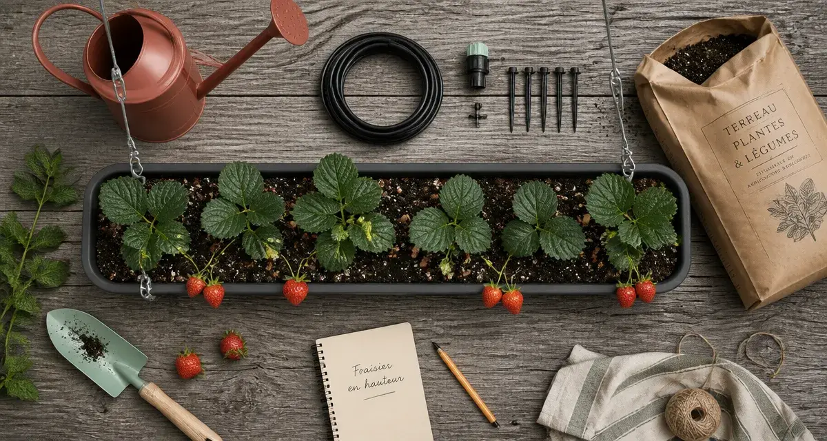 Plantation fraisier en hauteur : bacs et fraisiers pour optimiser la récolte