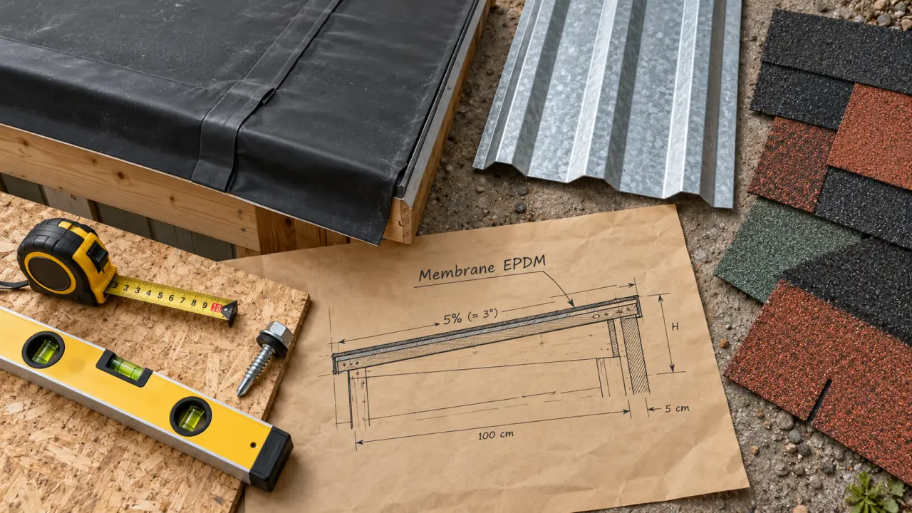 Toiture abri de jardin : membrane EPDM noire, étanchéité et pose facile